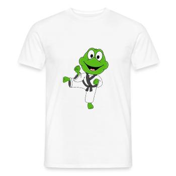 FROSCH - KARATE - SELBSTVERTEIDIGUNG - KAMPFSPORT - Männer T-Shirt - Weiß - Vorne - AI Model Male 178 dark (178cm)