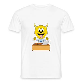 MONSTER - ARBEIT - MITARBEITER - CHEF - BÜRO - Männer T-Shirt - Weiß - Vorne - AI Model Male 178 dark (178cm)