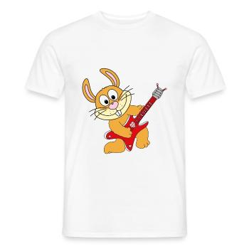 HASE - GITARRE - MUSIK - TIER - TIERISCH - LIEBE - Männer T-Shirt - Weiß - Vorne - AI Model Male 178 dark (178cm)