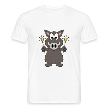 WILDSCHWEIN - EBER - KEILER - WUNDERKERZEN - Männer T-Shirt - Weiß - Vorne - AI Model Male 178 dark (178cm)