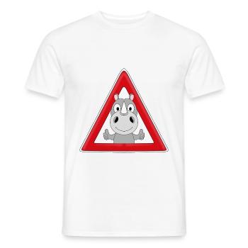 ACHTUNG NASHORN - TIER - TIERISCH - KIND - BABY - Männer T-Shirt - Weiß - Vorne - AI Model Male 178 dark (178cm)