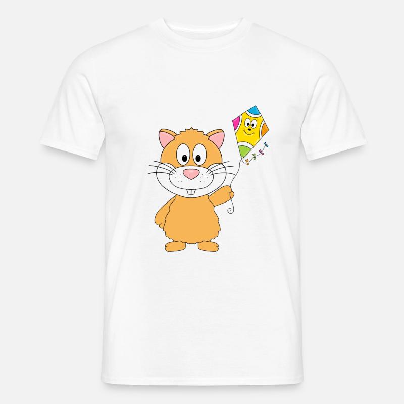 HAMSTER - DRACHE - KITE - DRACHENSTEIGEN - HERBST - Männer T-Shirt - Weiß