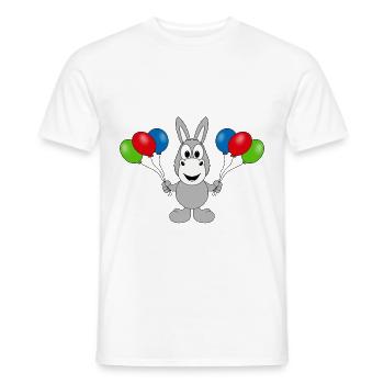 ESEL - LUFTBALLONS - TIER - KIND - BABY - Männer T-Shirt - Weiß - Vorne - AI Model Male 178 dark (178cm)