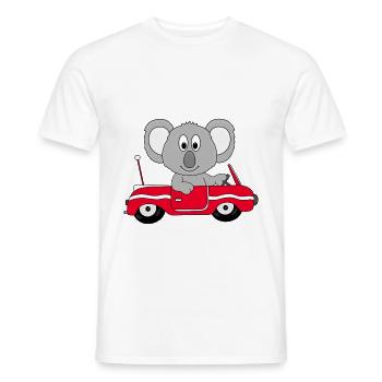 KOALA - AUTO - TIER - KIND - BABY - Männer T-Shirt - Weiß - Vorne - AI Model Male 178 dark (178cm)
