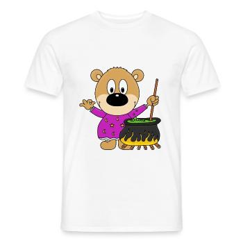 TEDDYBÄR - BÄR - TEDDY - HEXE - HALLOWEEN - Männer T-Shirt - Weiß - Vorne - AI Model Male 178 dark (178cm)