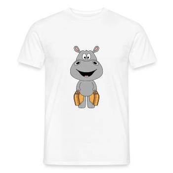 NILPFERD - KOFFER - REISE - URLAUB - AUSWANDERER - Männer T-Shirt - Weiß - Vorne - AI Model Male 178 dark (178cm)