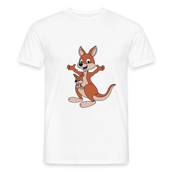 KÄNGURU - MAMA - KIND - BABY - TIERISCH - Männer T-Shirt - Weiß - Vorne - AI Model Male 178 dark (178cm)