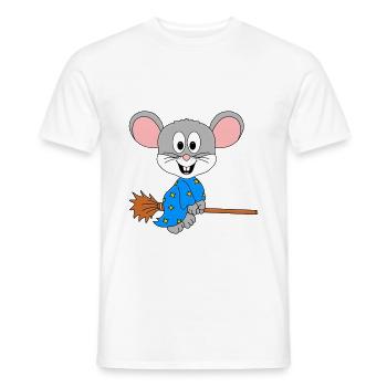 MAUS - HEXE - HEXENBESEN - HALLOWEEN - BABY - Männer T-Shirt - Weiß - Vorne - AI Model Male 178 dark (178cm)