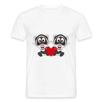 FRETTCHEN - HERZ - LIEBE - TIERISCH - VERLIEBT - Männer T-Shirt - Weiß - Vorne - AI Model Male 178 dark (178cm)