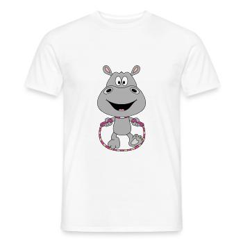 SEILSPRINGEN - SPRINGSEIL - NILPFERD - BABY - Männer T-Shirt - Weiß - Vorne - AI Model Male 178 dark (178cm)