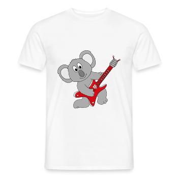 GITARRE - MUSIK - KOALA - TIER - KIND - BABY - Männer T-Shirt - Weiß - Vorne - AI Model Male 178 dark (178cm)