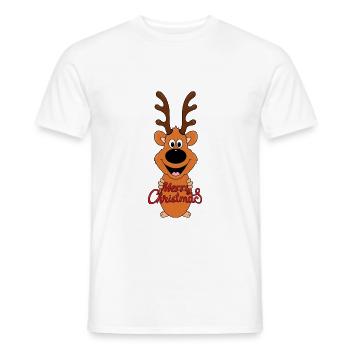 RENTIER - REH - WEIHNACHTEN - TIER - KIND - BABY - Männer T-Shirt - Weiß - Vorne - AI Model Male 178 dark (178cm)