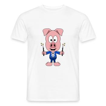 SCHWEIN - ZAUBERER - ZAUBERN - TIER - KIND - BABY - Männer T-Shirt - Weiß - Vorne - AI Model Male 178 dark (178cm)