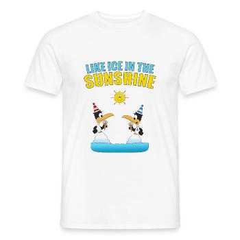PINGUINE - EIS - LIEBE - TIERISCH - KIND - BABY - Männer T-Shirt - Weiß - Vorne - AI Model Male 178 dark (178cm)