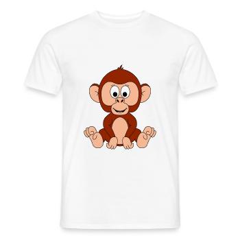 AFFE - TIER - KIND - BABY - TIERISCH - Männer T-Shirt - Weiß - Vorne - AI Model Male 178 dark (178cm)
