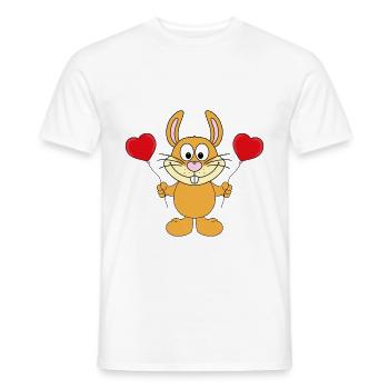 LUFTBALLONS - LIEBE - HASE - TIER - KIND - BABY - Männer T-Shirt - Weiß - Vorne - AI Model Male 178 dark (178cm)