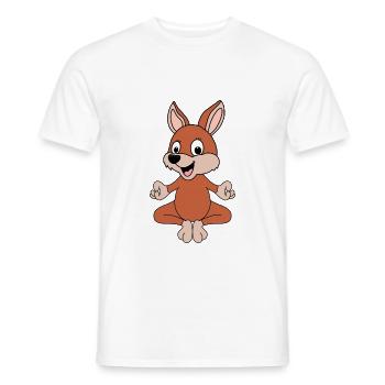 KÄNGURU - PILATES - YOGA - TIER - KIND - BABY - Männer T-Shirt - Weiß - Vorne - AI Model Male 178 dark (178cm)