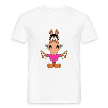 PFERD - FOHLEN - BABY - NACHWUCHS - MILCH - PONY - Männer T-Shirt - Weiß - Vorne - AI Model Male 178 dark (178cm)