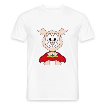 ALPAKA - LAMA - SUPERHELD - TIER - KIND - BABY - Männer T-Shirt - Weiß - Vorne - AI Model Male 178 dark (178cm)