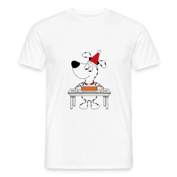 HUND - WEIHNACHTSBÄCKEREI - KEKSE BACKEN - TIER - Männer T-Shirt - Weiß - Vorne - AI Model Male 178 dark (178cm)