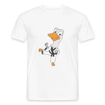 GANS - SELBSTVERTEIDIGUNG - KARATE - JUDO - SPORT - Männer T-Shirt - Weiß - Vorne - AI Model Male 178 dark (178cm)