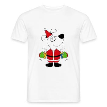 WEIHNACHTEN - HUND - GESCHENKE - WEIHNACHTSMANN - Männer T-Shirt - Weiß - Vorne - AI Model Male 178 dark (178cm)