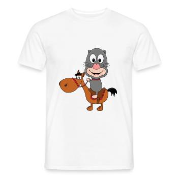 MAULWURF - PFERD - REITEN - TIER - KIND - BABY - Männer T-Shirt - Weiß - Vorne - AI Model Male 178 dark (178cm)