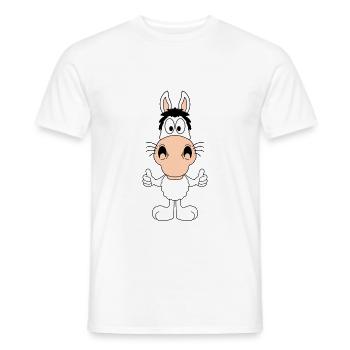 PFERD - PONY - REITEN - TIER - KIND - BABY - Männer T-Shirt - Weiß - Vorne - AI Model Male 178 dark (178cm)