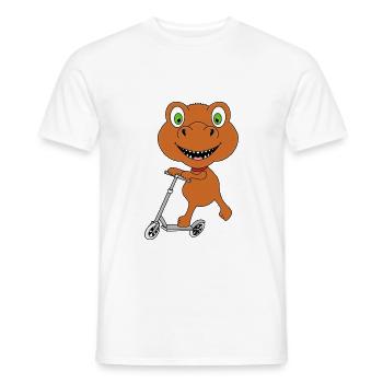 ROLLER - DINO - DINOSAURIER - KIND - BABY - Männer T-Shirt - Weiß - Vorne - AI Model Male 178 dark (178cm)