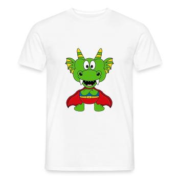 SUPERHELD - DRACHE - KIND - BABY - HELD - Männer T-Shirt - Weiß - Vorne - AI Model Male 178 dark (178cm)