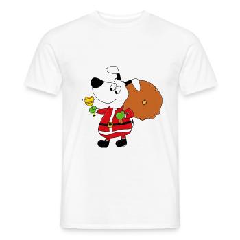 HUND - WEIHNACHTSMANN - WEIHNACHTEN - KIND - BABY - Männer T-Shirt - Weiß - Vorne - AI Model Male 178 dark (178cm)