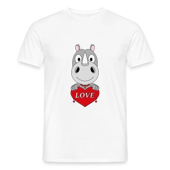 NASHORN - LIEBE - TIERISCH - VERLIEBT - Männer T-Shirt - Weiß - Vorne - AI Model Male 178 dark (178cm)