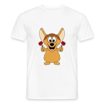 HYÄNE - ROSEN - BLUMEN - TIER - KIND - BABY - Männer T-Shirt - Weiß - Vorne - AI Model Male 178 dark (178cm)