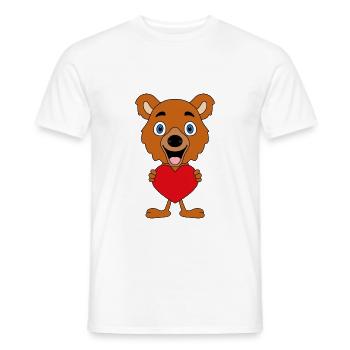 TEDDY - BÄR - TEDDYBÄR - HERZ - LIEBE - VERLIEBT - Männer T-Shirt - Weiß - Vorne - AI Model Male 178 dark (178cm)