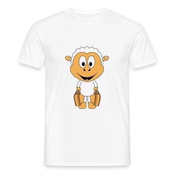 SCHAF - KOFFER - AUSWANDERER - REISE - URLAUB - Männer T-Shirt - Weiß - Vorne - AI Model Male 178 dark (178cm)