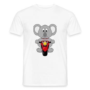 KOALA - MOTORRAD - BIKER - TIER - KIND - BABY - Männer T-Shirt - Weiß - Vorne - AI Model Male 178 dark (178cm)