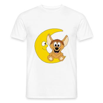 HYÄNE - MOND - TIER - KIND - BABY - Männer T-Shirt - Weiß - Vorne - AI Model Male 178 dark (178cm)