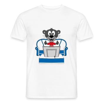 PANTHER - TV - FERNSEHEN - TIER - Männer T-Shirt - Weiß - Vorne - AI Model Male 178 dark (178cm)