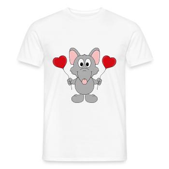 RATTE - LUFTBALLONS - LIEBE - LOVE - Männer T-Shirt - Weiß - Vorne - AI Model Male 178 dark (178cm)
