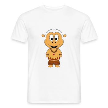 SCHAF - INDIANER - WESTERN - TIER - KIND - Männer T-Shirt - Weiß - Vorne - AI Model Male 178 dark (178cm)