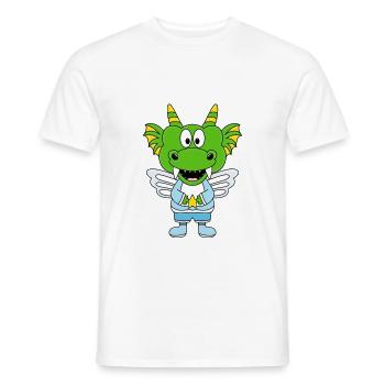 DRACHE - ENGEL - KIND - BABY - Männer T-Shirt - Weiß - Vorne - AI Model Male 178 dark (178cm)