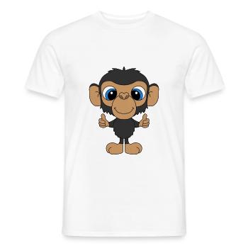 AFFE - TIER - KIND - BABY - Männer T-Shirt - Weiß - Vorne - AI Model Male 178 dark (178cm)