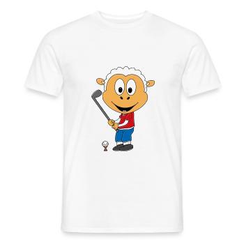 SCHAF - GOLF - GOLFER - GOLFBALL - GOLFSCHLÄGER - Männer T-Shirt - Weiß - Vorne - AI Model Male 178 dark (178cm)