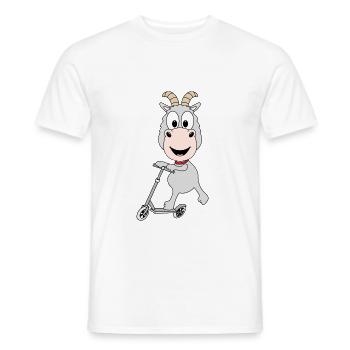 ZIEGE - ROLLER - TIER - KIND - BABY - Männer T-Shirt - Weiß - Vorne - AI Model Male 178 dark (178cm)