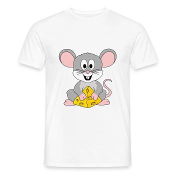 KÄSE - MAUS - TIER - KIND - BABY - Männer T-Shirt - Weiß - Vorne - AI Model Male 178 dark (178cm)