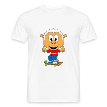 SKATEBOARD - SCHAF - TIER - KIND - BABY - Männer T-Shirt - Weiß - Vorne - AI Model Male 178 dark (178cm)