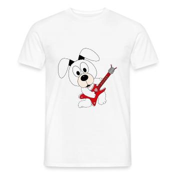 HUND - GITARRE - MUSIK - TIER - KIND - BABY - Männer T-Shirt - Weiß - Vorne - AI Model Male 178 dark (178cm)