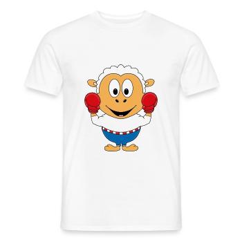 SCHAF - BOXER - BOXEN - SPORT - TIER - KIND - BABY - Männer T-Shirt - Weiß - Vorne - AI Model Male 178 dark (178cm)