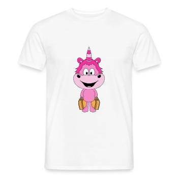 EINHORN - KOFFER - REISE - URLAUB - FERIEN - Männer T-Shirt - Weiß - Vorne - AI Model Male 178 dark (178cm)