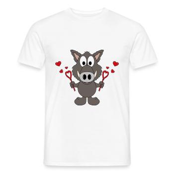 SEIFENBLASEN - LIEBE - WILDSCHWEIN - TIER - BABY - Männer T-Shirt - Weiß - Vorne - AI Model Male 178 dark (178cm)